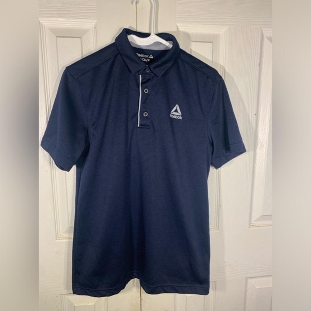 Mens Small Navy Blue Reebok Shirt Sleeve ‎ Casual Polo